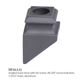 HF16.3.51 Iron Pitch Shoe 5/8" Round for 16mm Round Balusters