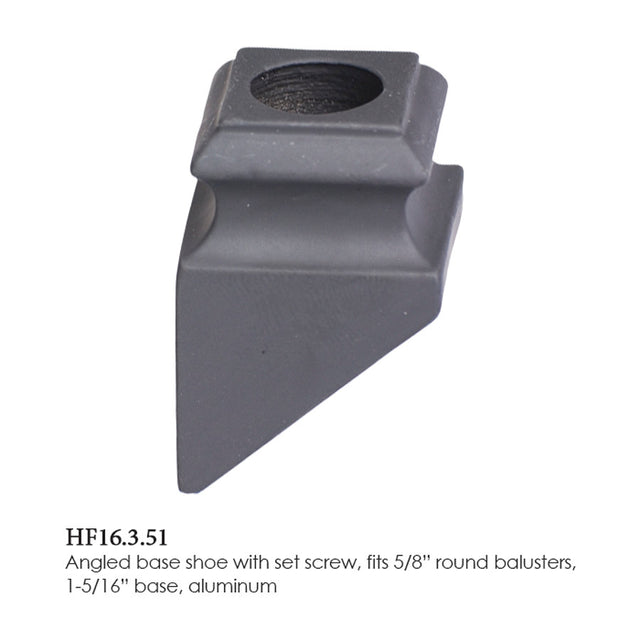 HF16.3.51 Iron Pitch Shoe 5/8" Round for 16mm Round Balusters