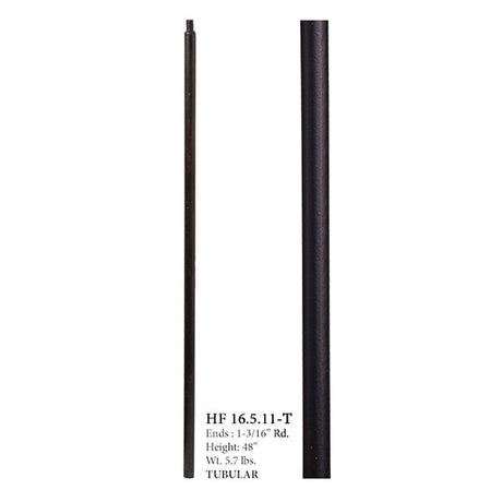 HF16.5.11-T 1-3/16" Ash Gray Plain Round Iron Newel Post