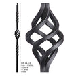 HF16.5.5 Single Basket with Twists Iron Newel Post