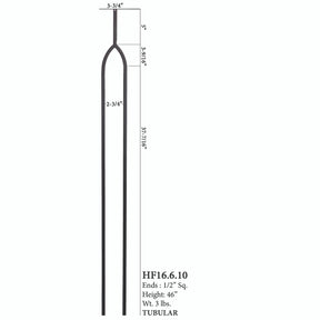 Long Arche Tubular Steel Baluster 