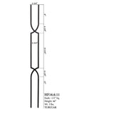 HF16.6.10 Long Crossed Arche Tubular Steel Baluster