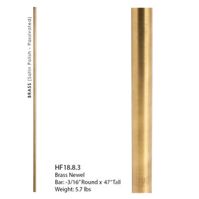 HF18.8.1 Round Designer Tubular Plain Bar BRASS