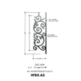 HFBX.A3 Bordeaux Radius Balcony Iron Panel