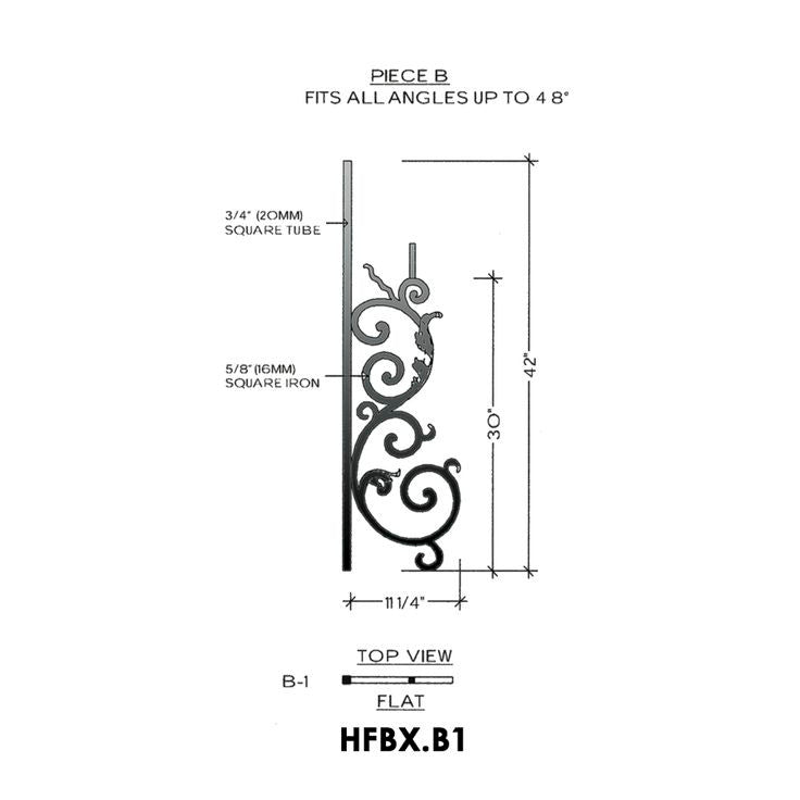 HFBX.B1 Bordeaux Rake Iron Panel