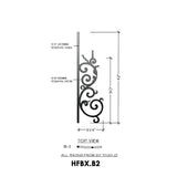 HFBX.B2 Bordeaux Radius Rake Iron Panel