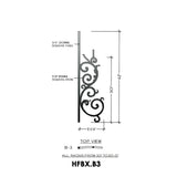 HFBX.B3 Bordeaux Radius Rake Iron Panel