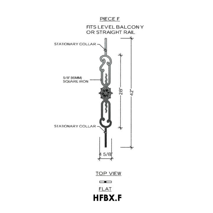 HFBX.F Bordeaux Balcony Iron Panel