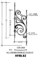 HFRB.B2 Rebecca Radius Rake Iron Panel