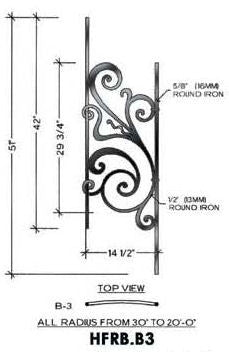 HFRB.B3 Rebecca Radius Rake Iron Panel
