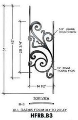 HFRB.B3 Rebecca Radius Rake Iron Panel