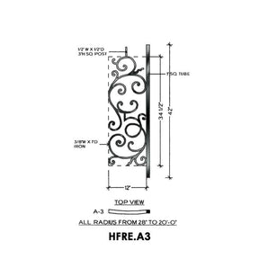 HFRE.A3 Curved Iron Balcony Panel 