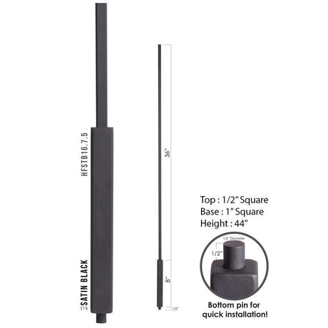 HFSTB16.7.5 Satin Black Foundation Baluster