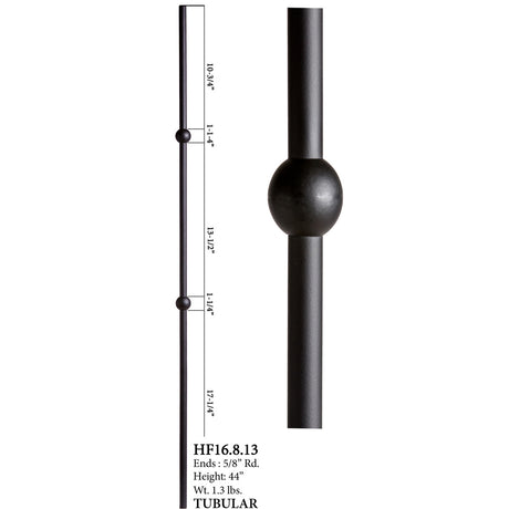 HF16.8.13 Round Double Sphere Hollow Baluster Dimensional Information