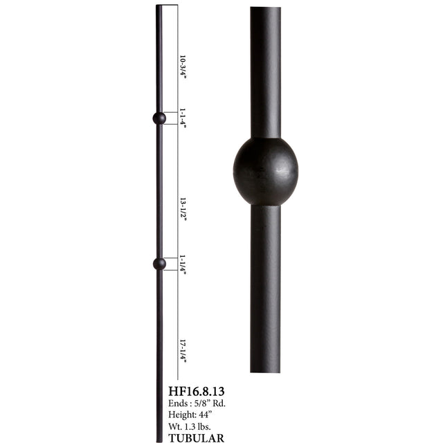 HF16.8.13 Round Double Sphere Hollow Baluster Dimensional Information