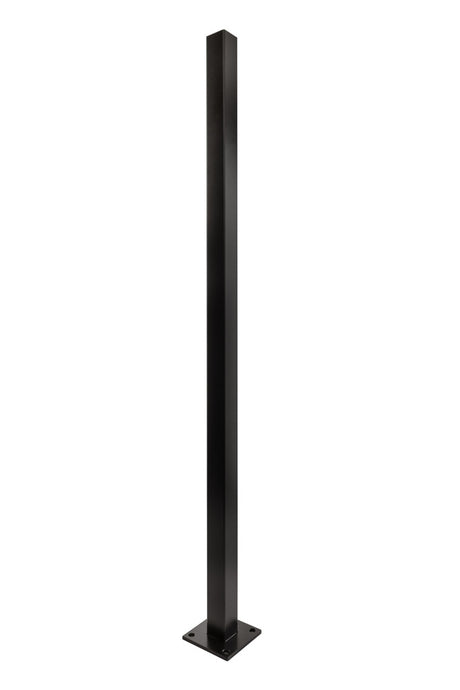 I0032 Satin Black 1 2/3" Square Newel Post, Floor Mount