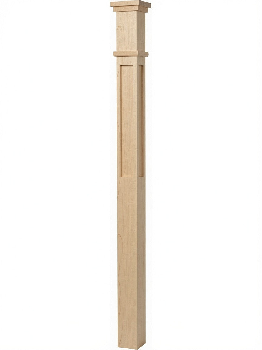 MFP-4075 Actual Flat Panel Box Newels, Hard Maple