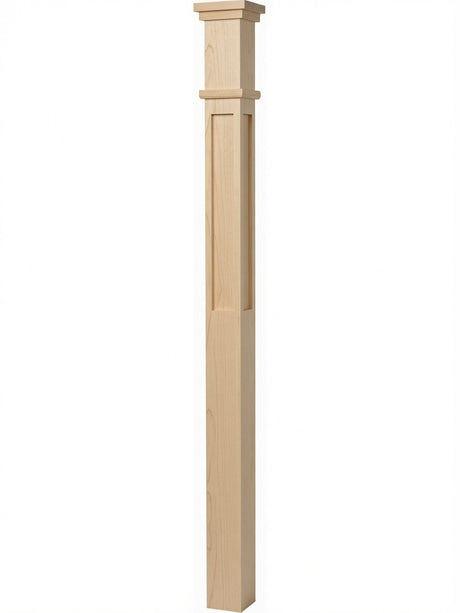 MFP-4075 Actual Flat Panel Box Newels, Hard Maple