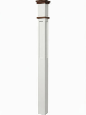 MFP-4075 Primed Farmhouse-Style with Special Species Trim Box Newel