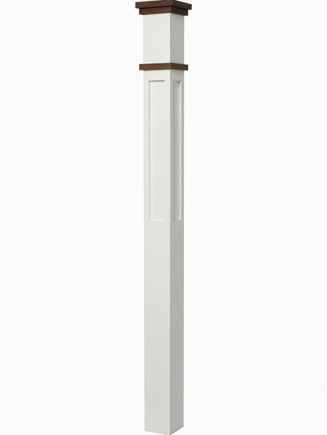 MFP-4075 Primed Farmhouse-Style with Special Species Trim Box Newel