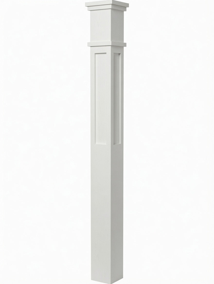 MFP-4075 Actual Flat Panel Box Newels, Primed