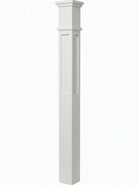 MFP-4075 Actual Flat Panel Box Newels, Primed