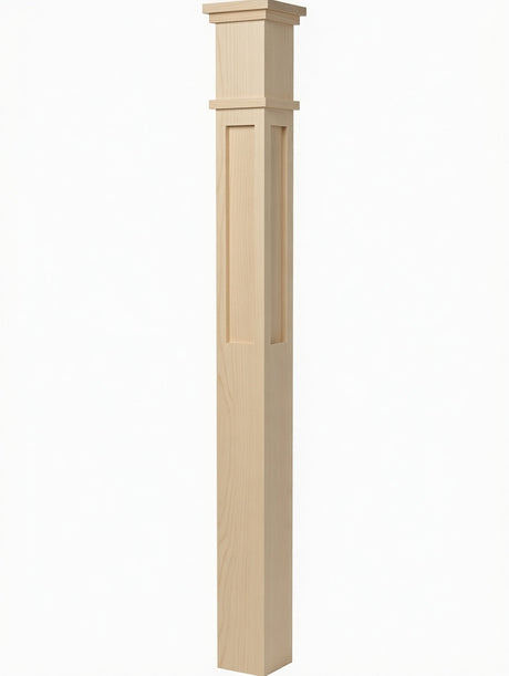 MFP-4075 Actual Flat Panel Box Newels, Soft Maple