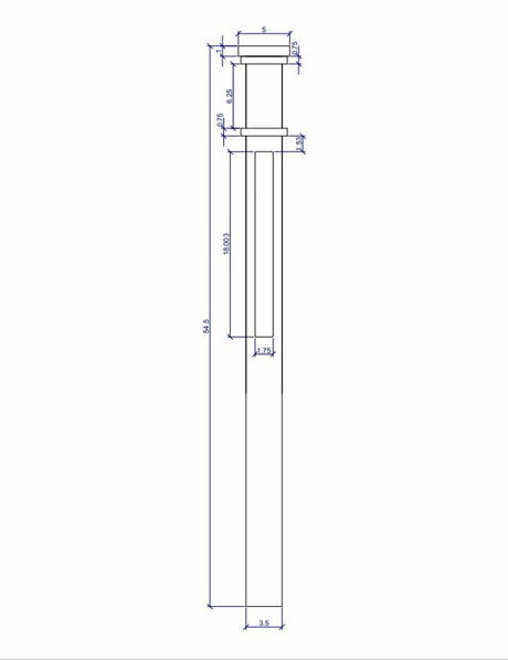 MFP-4075 Primed Farmhouse-Style with Special Species Trim Box Newel dimensional information