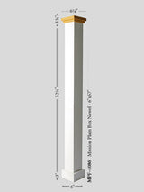 MFP-4086 Mission-Style Box Newel Post Dimensions