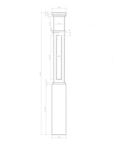 MFP-4091 Actual Flat Panel Mission-Style Box Newel Post, CADD