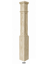 MFP-4091 Actual Flat Panel Mission-Style Box Newel Post, Ash