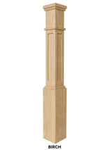 MFP-4091 Actual Flat Panel Mission-Style Box Newel Post, Birch