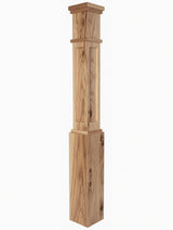MFP-4091 Actual Flat Panel Mission-Style Box Newel Post, Hickory