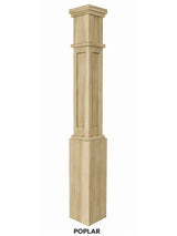 MFP-4091 Actual Flat Panel Mission-Style Box Newel Post, Poplar