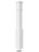 MFP-4091 Actual Flat Panel Mission-Style Box Newel Post, Primed
