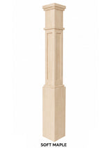 MFP-4091 Actual Flat Panel Mission-Style Box Newel Post, Soft Maple