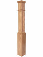 MFP-4091 Actual Flat Panel Mission-Style Box Newel Post, Red Oak