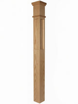 MFP-4375 Actual Flat Panel Mission-Style Box Newel Post White Oak