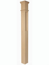 MFP-4375 Actual Flat Panel Mission-Style Box Newel Post Beech
