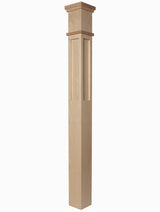  MFP-4375 Actual Flat Panel Mission-Style Box Newel Post, Birch