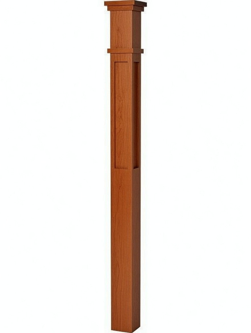  MFP-4375 Actual Flat Panel Mission-Style Box Newel Post American Cherry