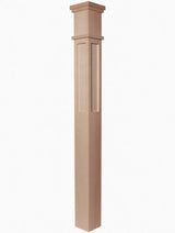  MFP-4375 Actual Flat Panel Mission-Style Box Newel Post, Hard Maple