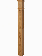  MFP-4375 Actual Flat Panel Mission-Style Box Newel Post, Hickory
