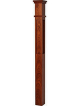  MFP-4375 Actual Flat Panel Mission-Style Box Newel Post, Mahogany