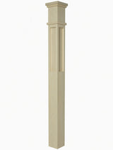  MFP-4375 Actual Flat Panel Mission-Style Box Newel Post, Poplar