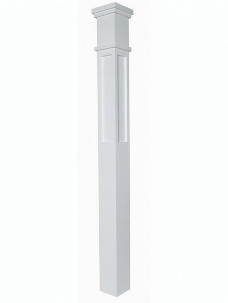 MFP-4375 Actual Flat Panel Mission-Style Box Newel Post Primed