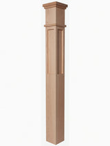  MFP-4375 Actual Flat Panel Mission-Style Box Newel Post, Soft Maple