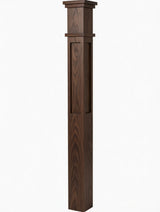  MFP-4375 Actual Flat Panel Mission-Style Box Newel Post, Walnut