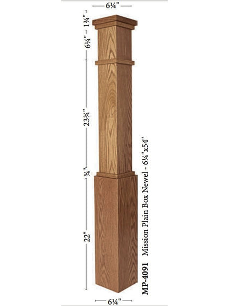 MP-4091 Plain Farmhouse Box Newel Post