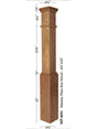 MP-4091 Primed with Special Species Trim Box Newel Post
